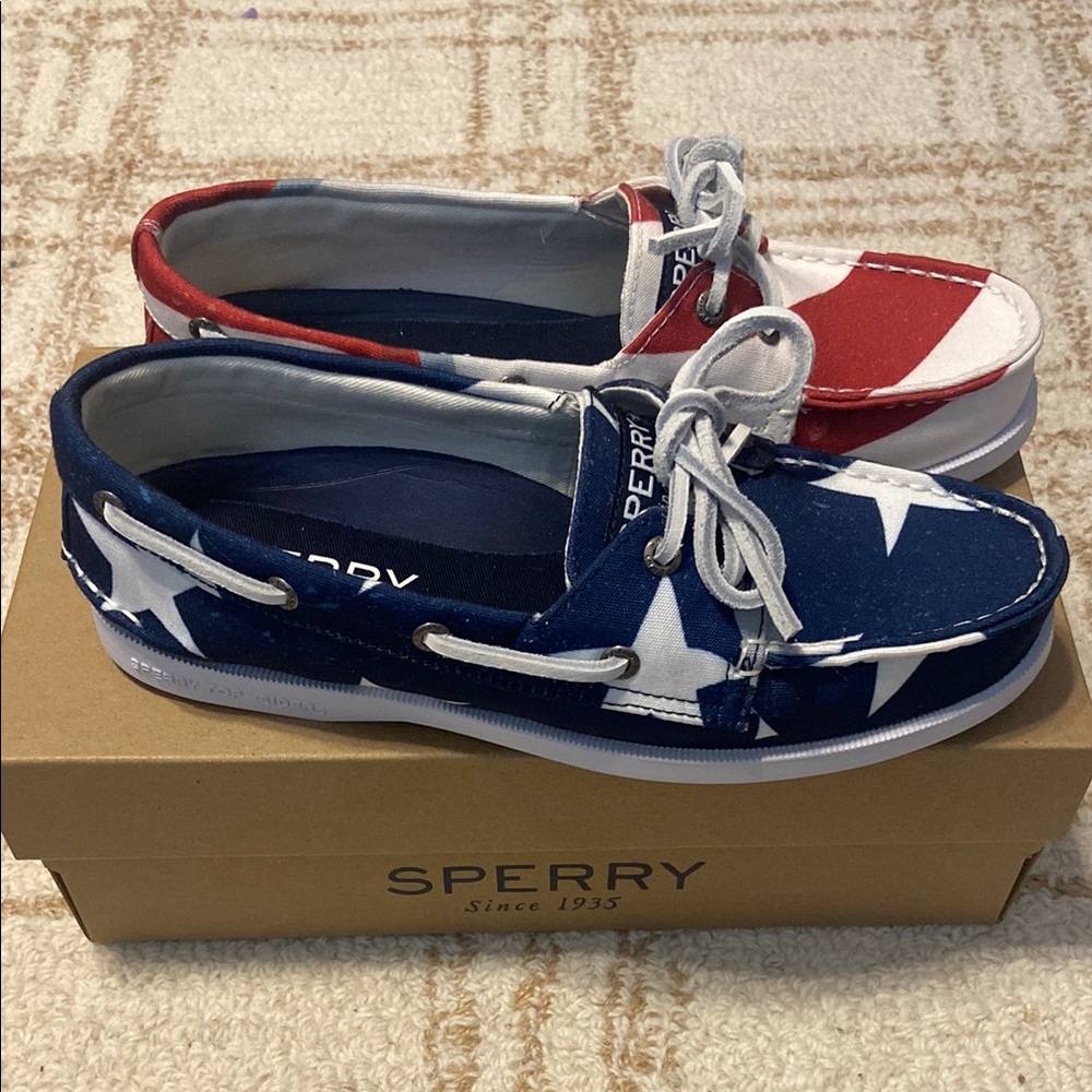 Sperry Red, White and Blue Boat Shoes - Picture 7 of 7